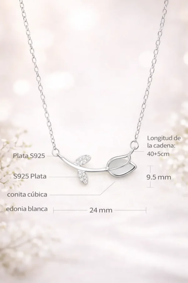 Collar De Tulipán En Plata 925
