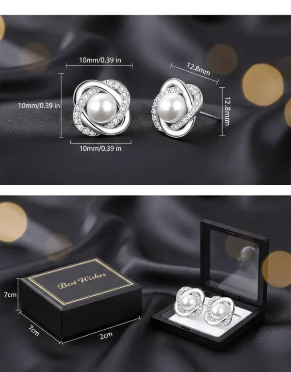 Aretes de Plata 925 con Perla para Mujer