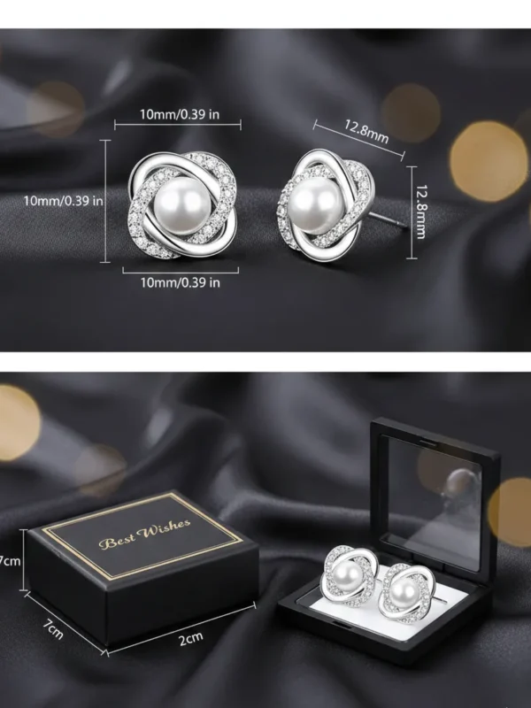 Aretes de Plata 925 con Perla para Mujer