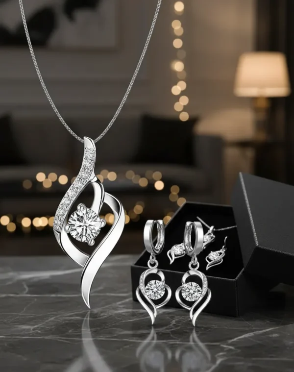 Gemini_Generated_Image_f2wozrf2wozrf2wo Conjunto De Joyas De Plata 925 Para Mujer En Forma De Corazón