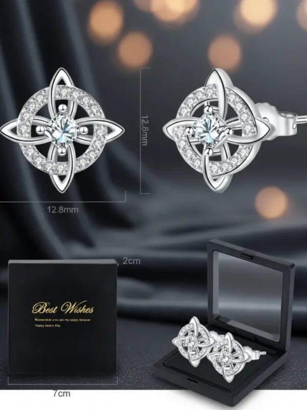 Aretes De Plata 925 mujer, nudo De Bruja Plata