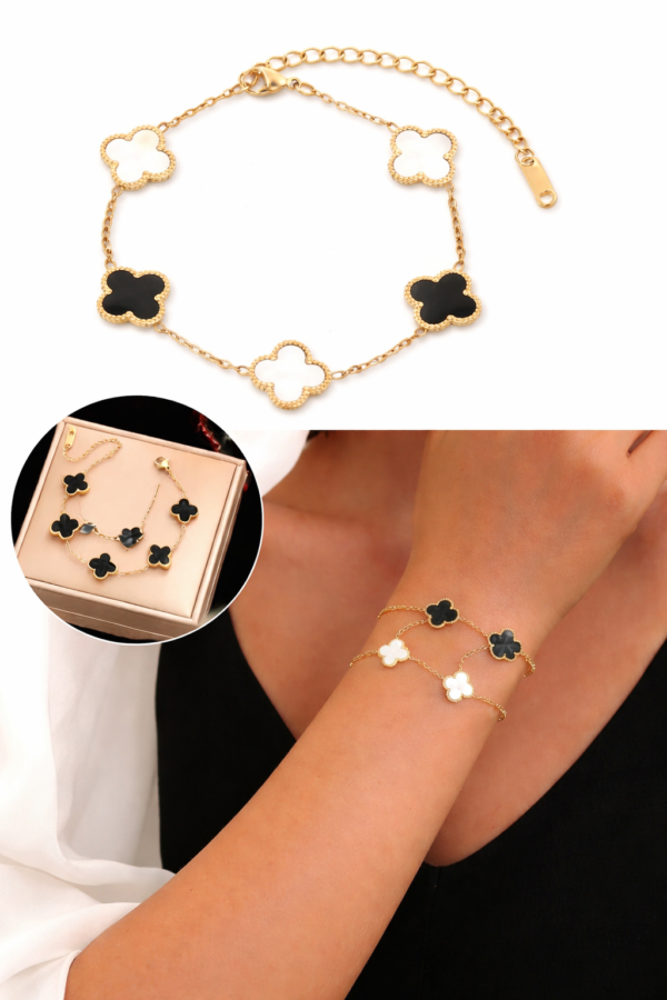 Pulsera Trébol de Acero