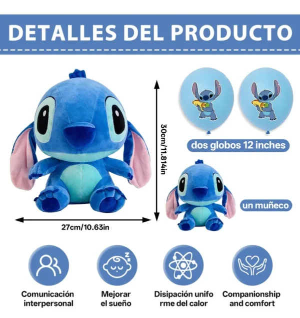 Stitch/Ángela Peluche 35 Cm - Kawaii Azul