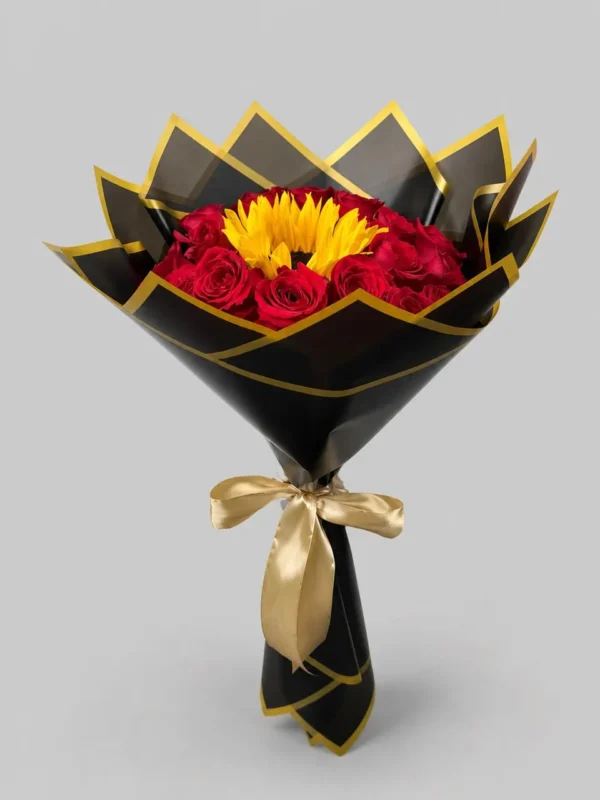 Nuestro amor (24 rosas y 1 girasol)