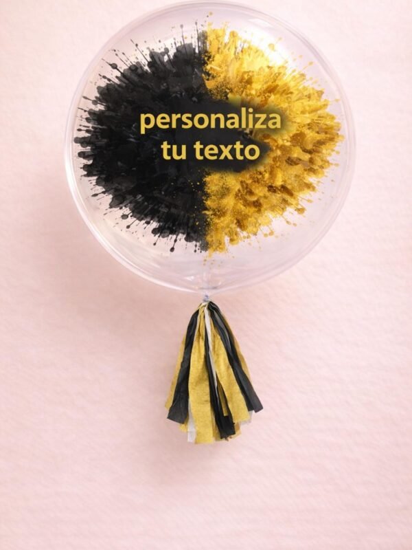 Globo burbuja bicolor (negro y dorado)