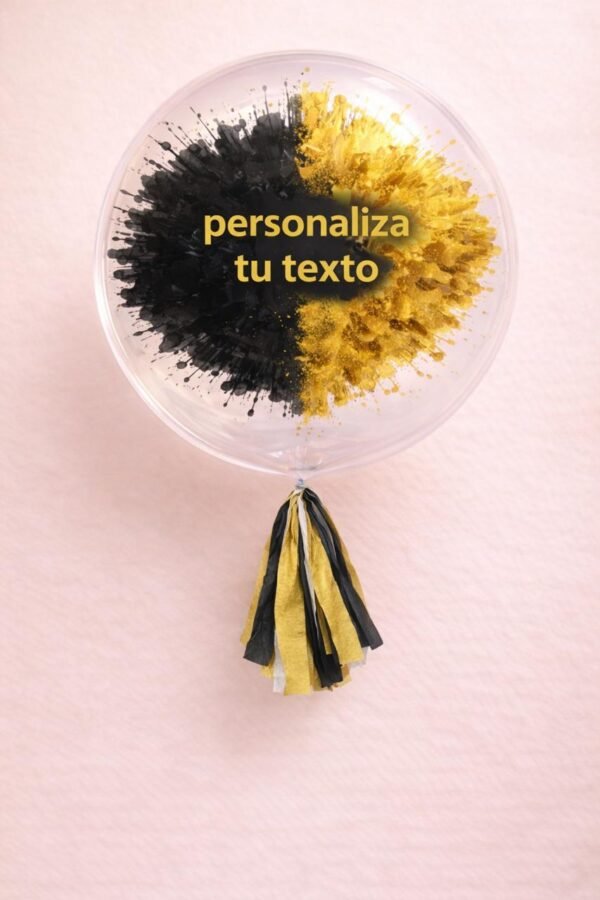 Globo burbuja bicolor (negro y dorado)
