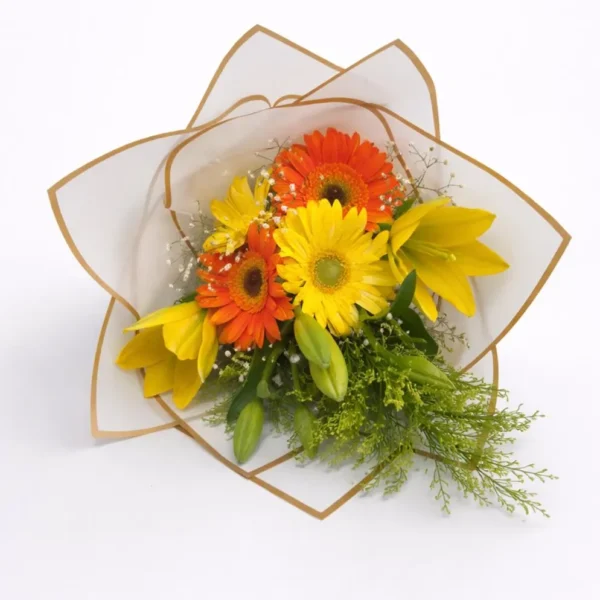 Ramo de 4 gerberas y 2 lilis